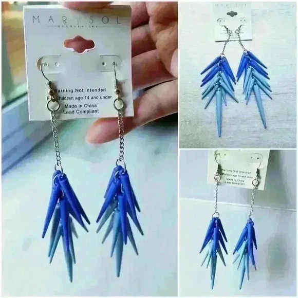 Jewelry - "Bundles Only" Blue Dangle Spikes Earrings